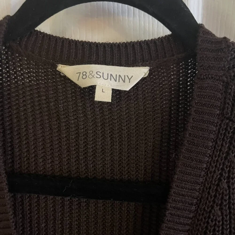 NWOT Women's Wrap Sweater Chocolate-Large - Picture 3 of 14